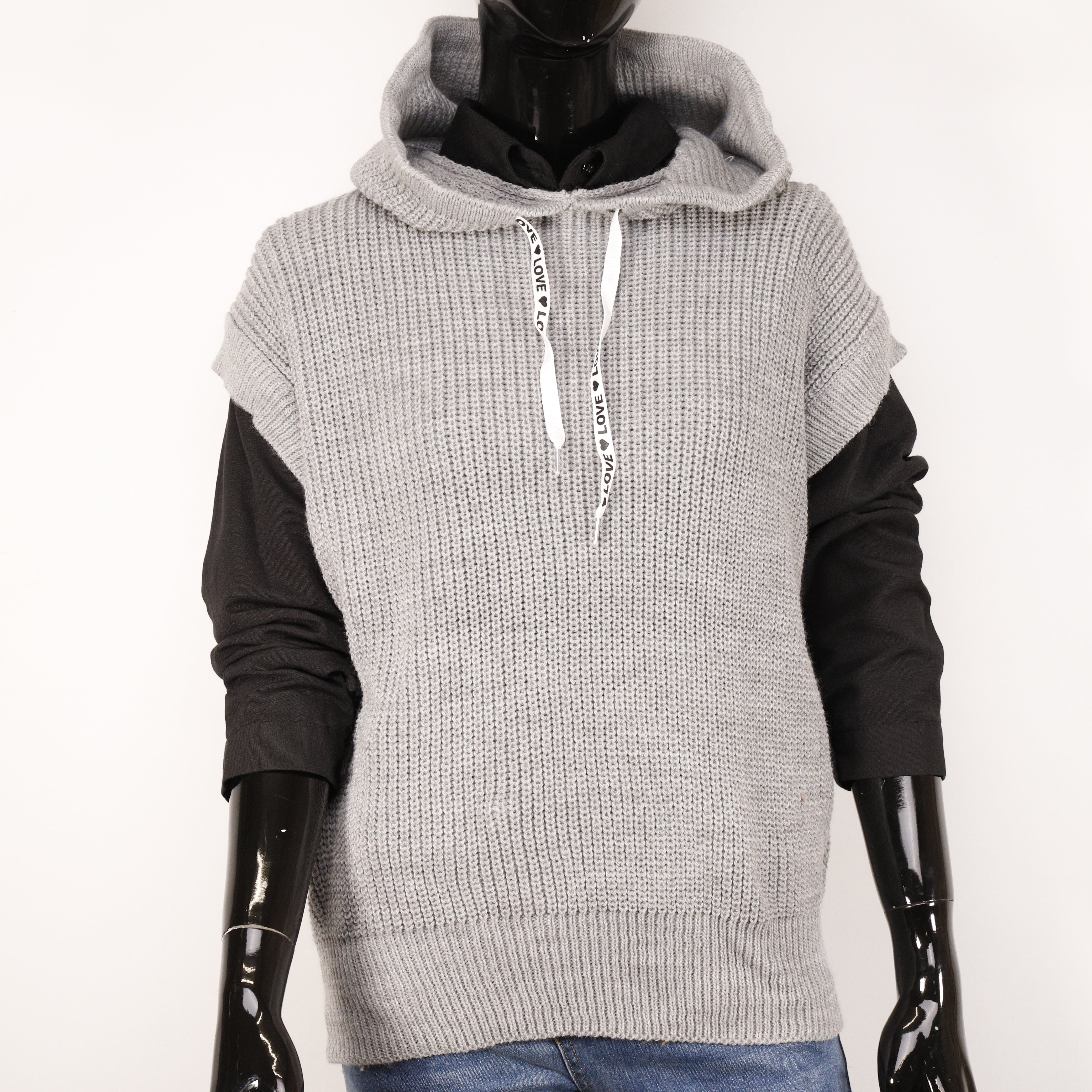 Woolweste ärmellos mit Hoodie