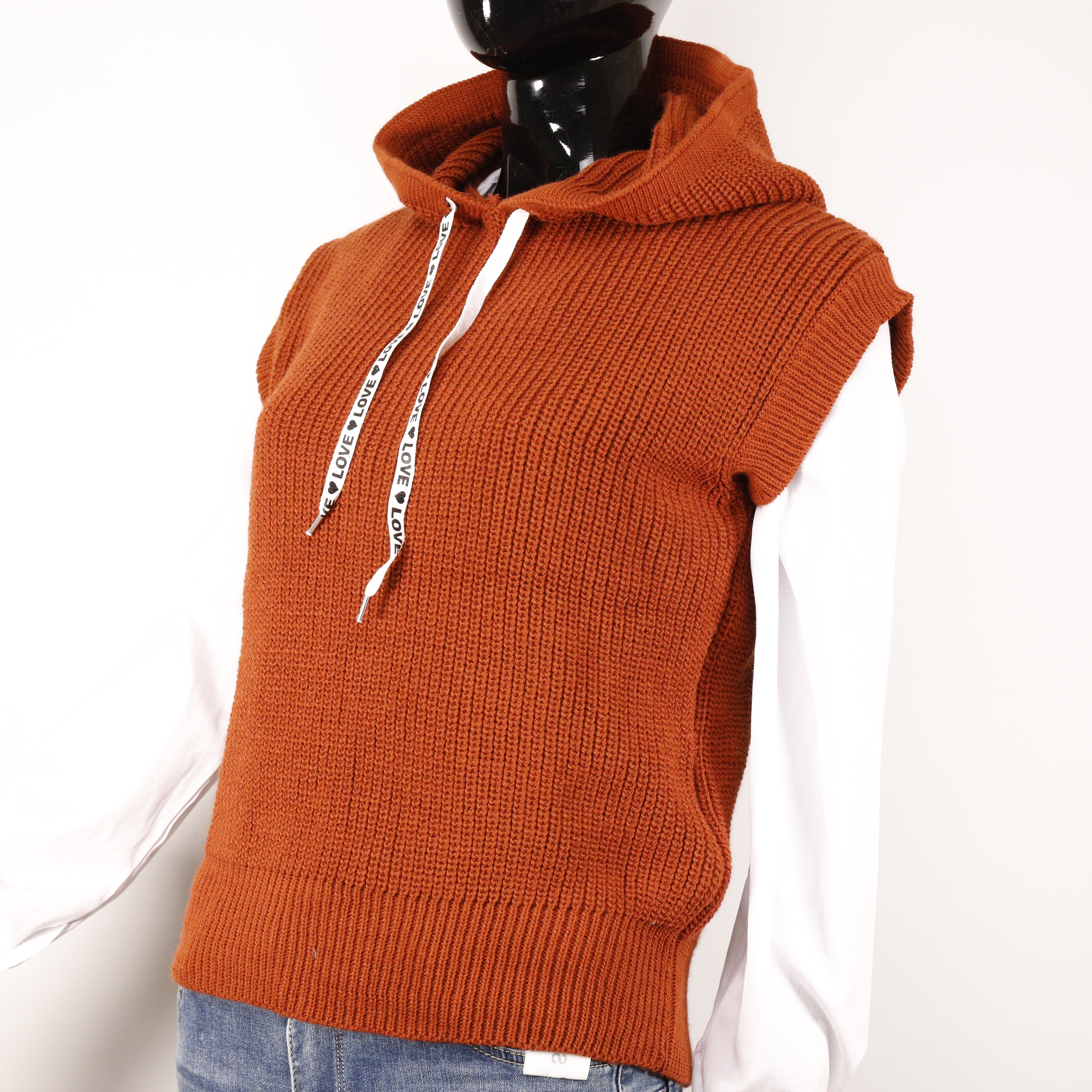 Woolweste ärmellos mit Hoodie